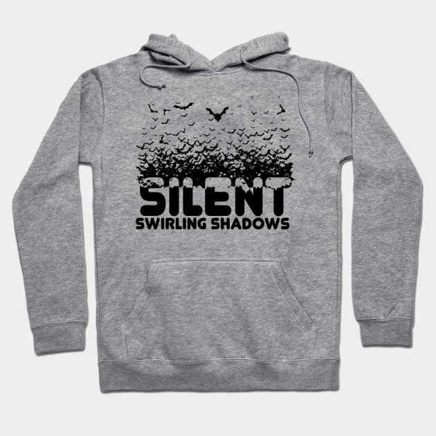 Bats Swarm Gift Halloween Silent SHadow Cool Art Bats Hoodie by Mirak-store 